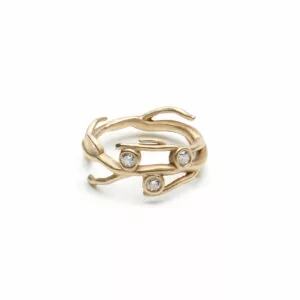 Ready to ship Twig Ring with Diamonds