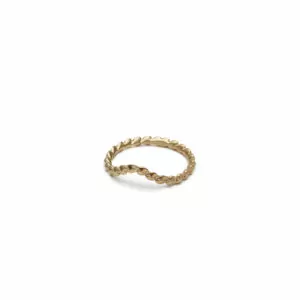 Gold ring of birch leaves