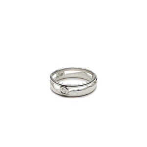 Ready to ship Open Mountain Silhouette Ring with Diamonds - Sterling