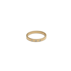 Ready to ship Simple 3 Flush Stones Ring - Gold