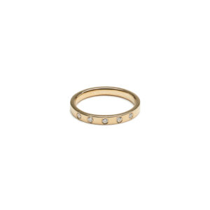 Ready to ship Simple 5 Flush Stones Ring - Gold