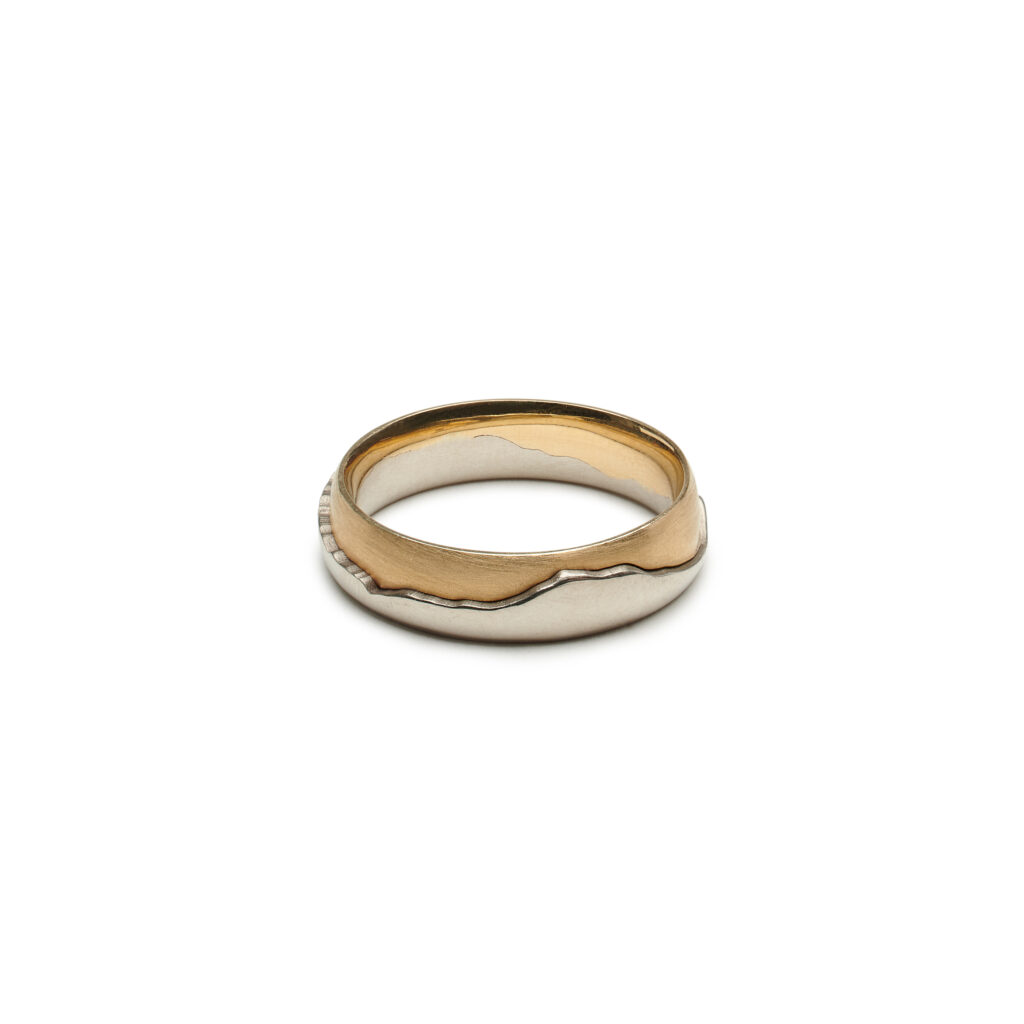 Green Mountain Ring in White gold and Yellow gold