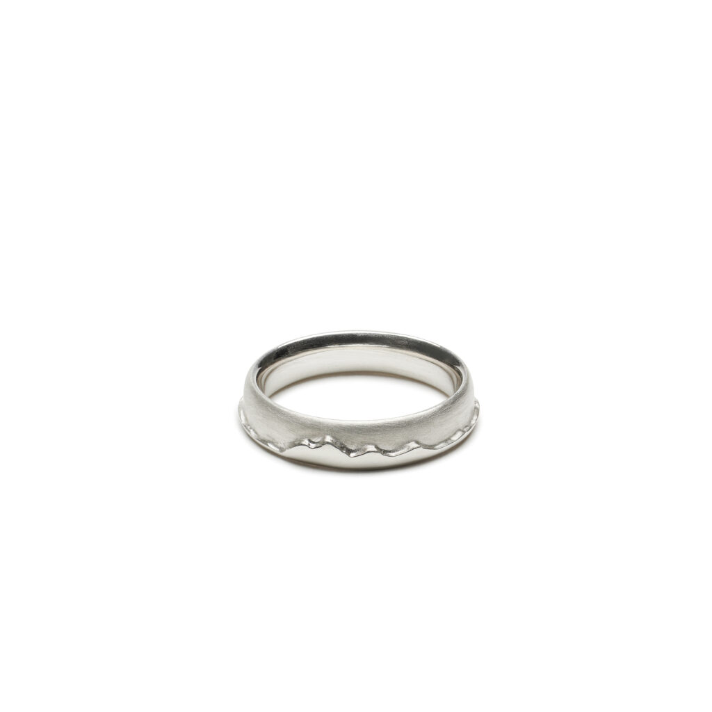 Sterling silver Ring with silhouette of the Tetons on it