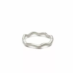 Silver ring depicting goldfinch bird flight pattern