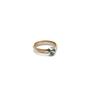 Dual Metal Ring with Sapphire