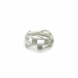 Ready to ship Twig Ring with Diamonds - Sterling