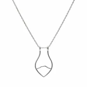 Ring holder necklace with the outline of Camel's Hump in the middle