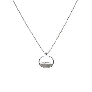 Mount Mansfield ridgeline pendant in sterling silver or 14K gold on an 18-inch chain.