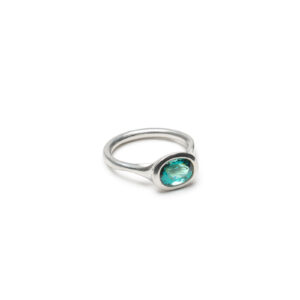 One of a kind indicolite tournaline ring