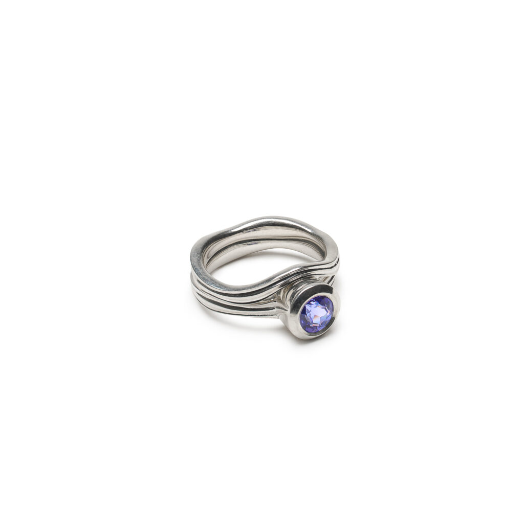 Confluence Contour Band and Solitaire Ring set